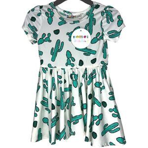 NEW Dot Dot Smile Cactus White Cap Sleeve Dress 6-12M